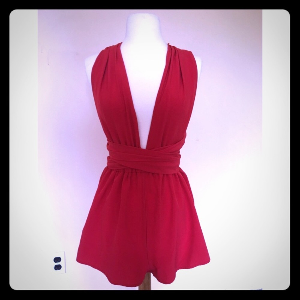 Sexy, glam red romper